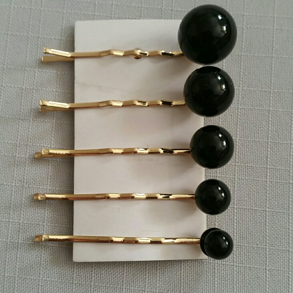 Jet Beads 5pcs Bobbies Pins Set